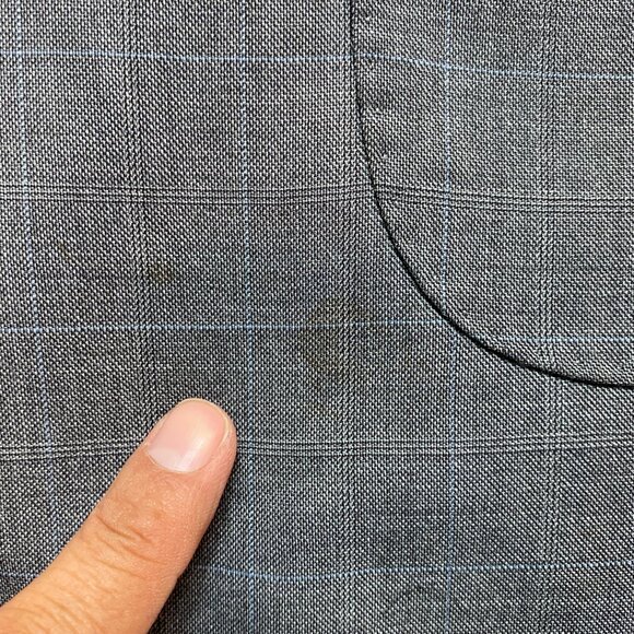 VINTAGE Ermenegildo Zegna Blazer Mens 56R Gray Plaid Sport Coat Notch Patch - Picture 5 of 16